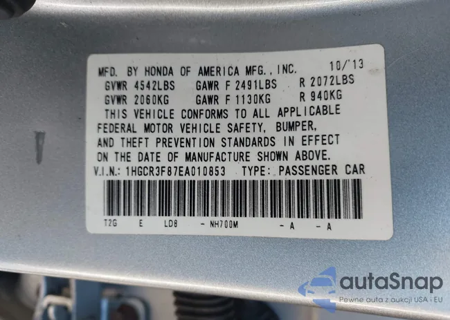 1HGCR3F87EA010853: 42263846