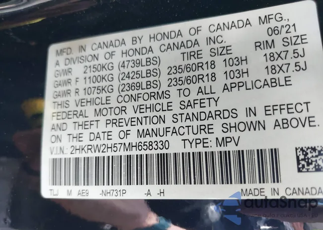 2HKRW2H57MH658330: 42262901