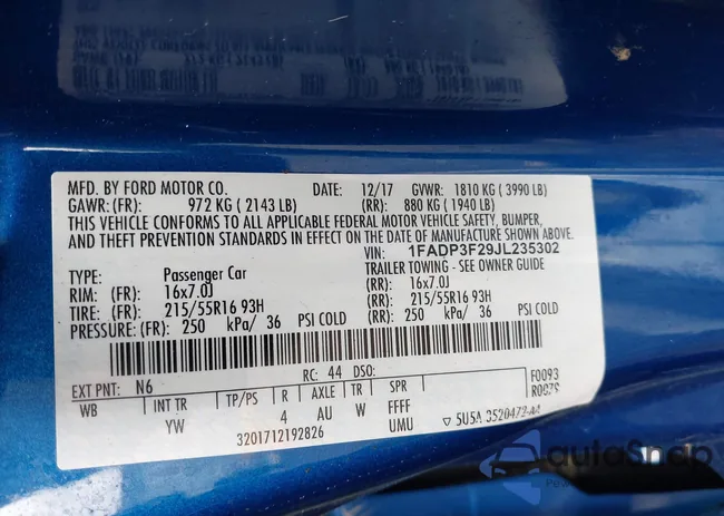 1FADP3F29JL235302: 42262964