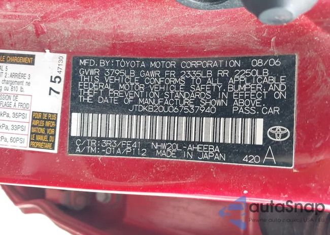 JTDKB20U067537940: 42263079