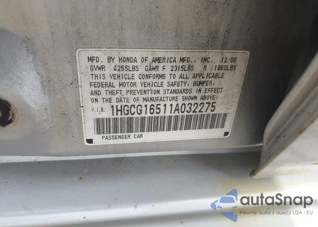 1HGCG16511A032275: 42263123