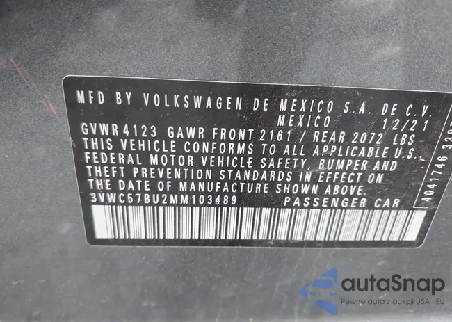 3VWC57BU2MM103489: 42264290