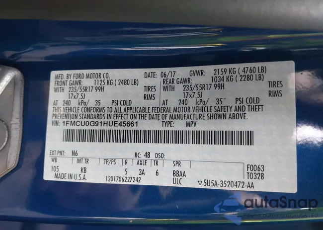 1FMCU0G91HUE45661: 42264371