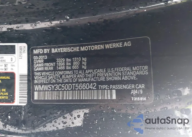 WMWSY3C50DT566042: 42264418