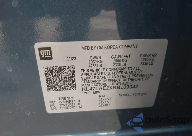 KL47LAE2XRB109342: 42264542