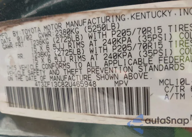 4T3ZF13C82U465948: 42264013