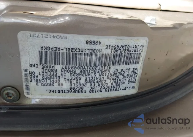 4T1BF28B1YU092437: 42264023