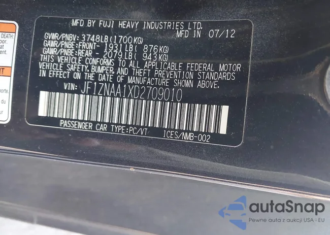 JF1ZNAA1XD2709010: 42264107