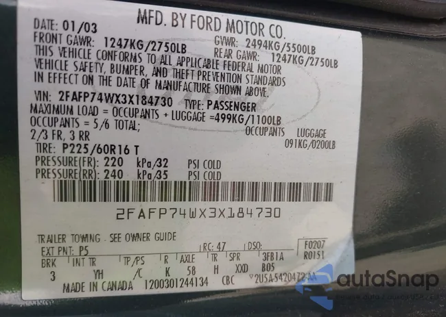 2FAFP74WX3X184730: 42264132