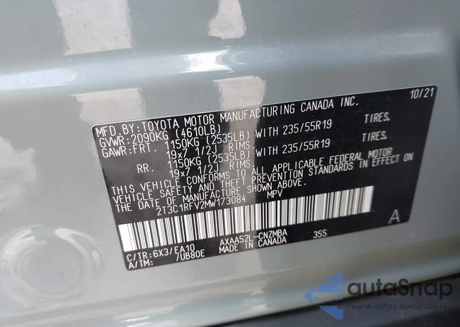 2T3C1RFV2MW173084: 42264205