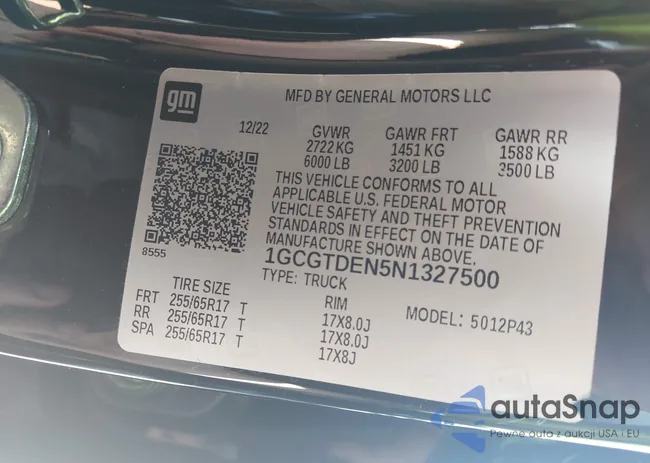 1GCGTDEN5N1327500: 42265450