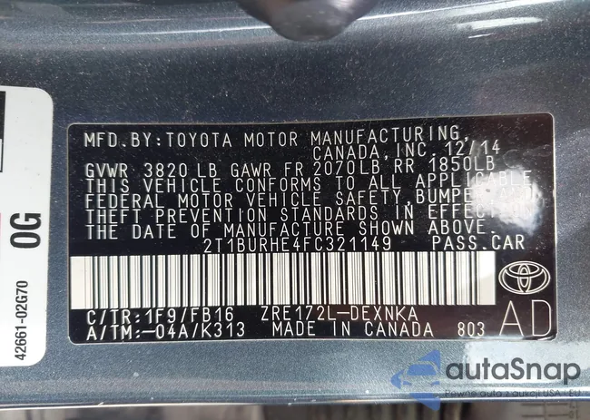 2T1BURHE4FC321149: 42265452