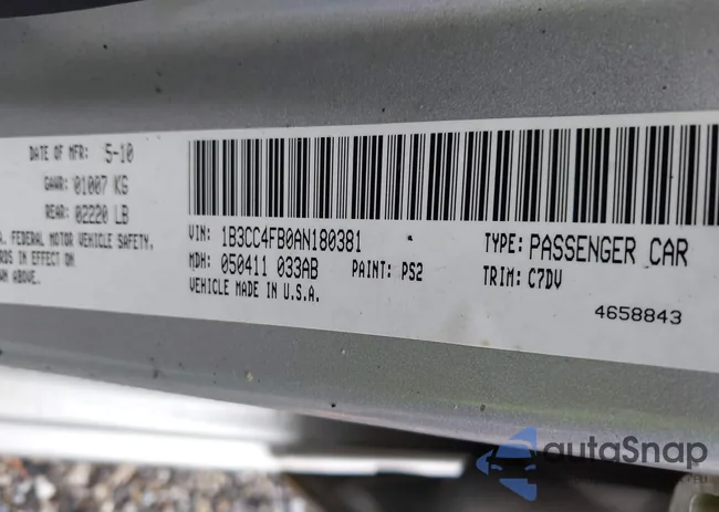 1B3CC4FB0AN180381: 42265522