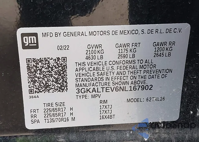 3GKALTEV6NL167902: 42265675