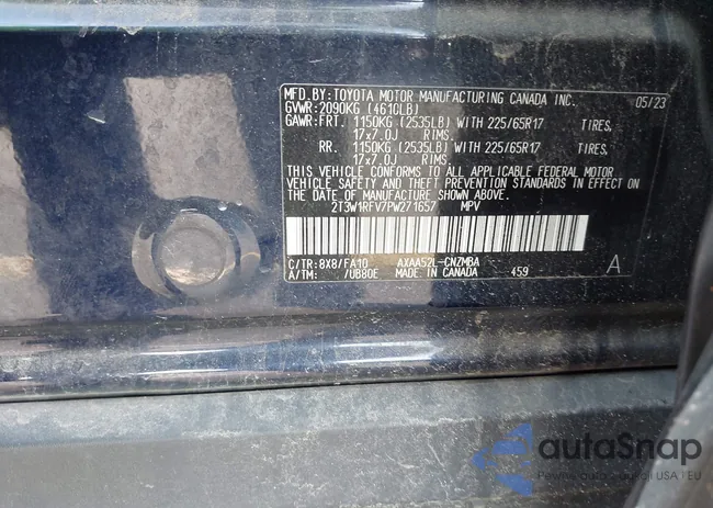 2T3W1RFV7PW271657: 42265730