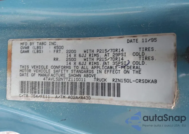 4TAVL52N7TZ110011: 42265773