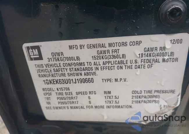 1GKEK63U01J190660: 42264964