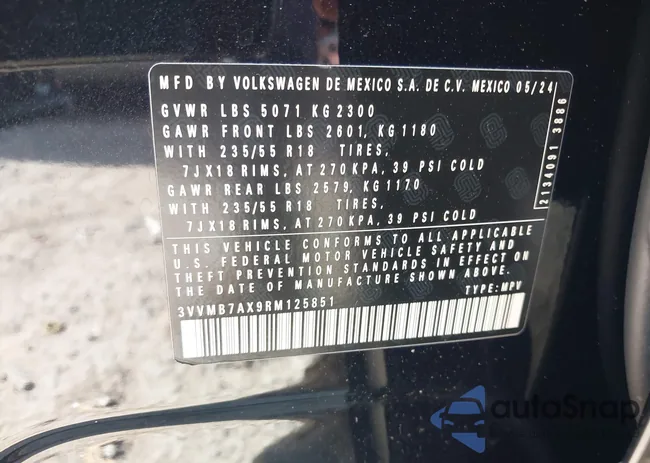 3VVMB7AX9RM125851: 42265007