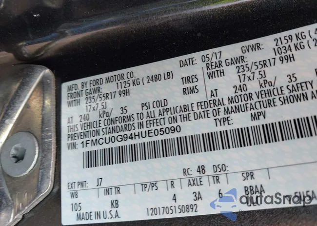 1FMCU0G94HUE05090: 42266305