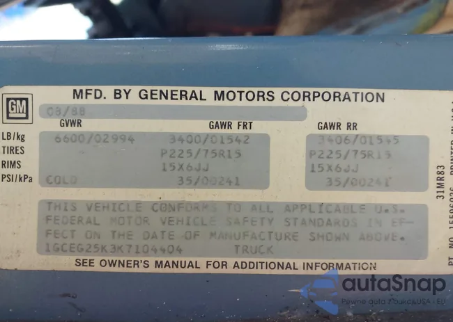 1GCEG25K3K7104404: 42266335