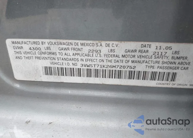 3VWST71K26M720752: 42266404