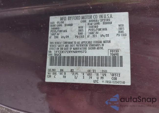 1FTZX172XYNB99573: 42266470