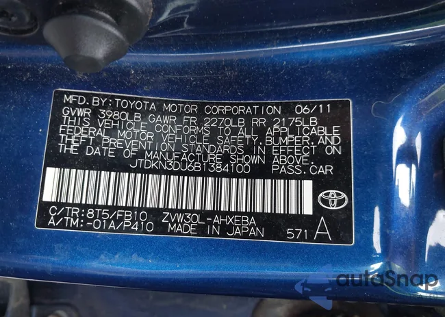 JTDKN3DU6B1384100: 42266518