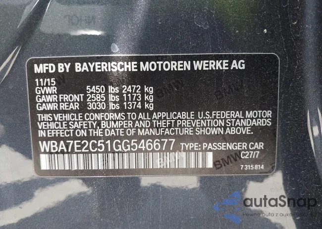 WBA7E2C51GG546677: 42266694
