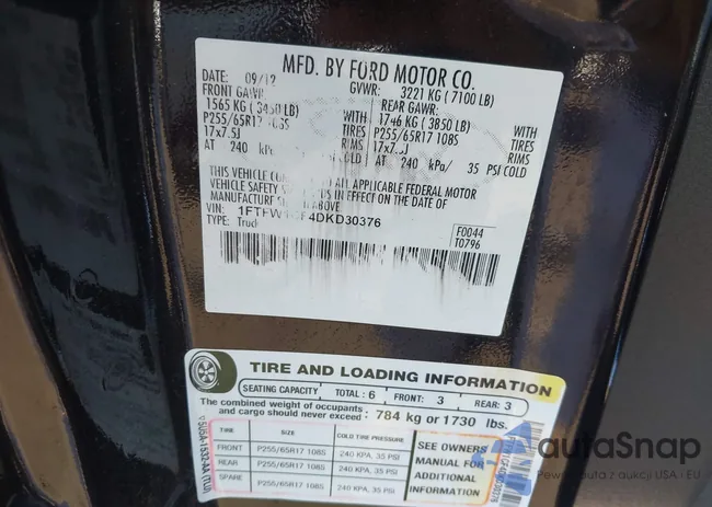 1FTFW1CF4DKD30376: 42266710