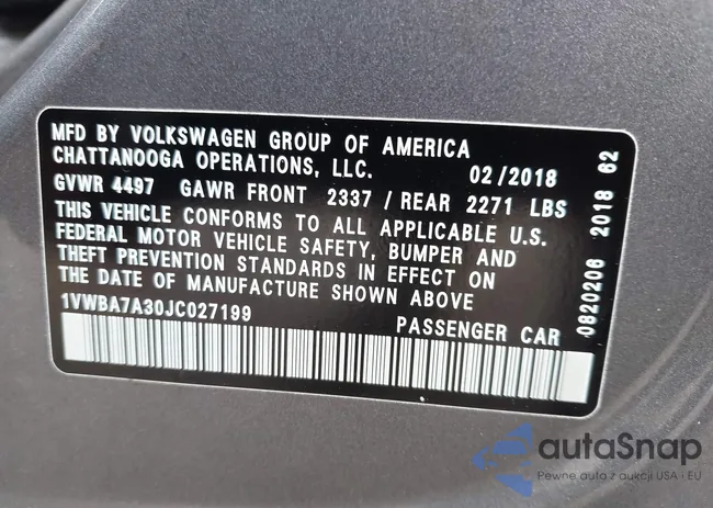 1VWBA7A30JC027199: 42266836