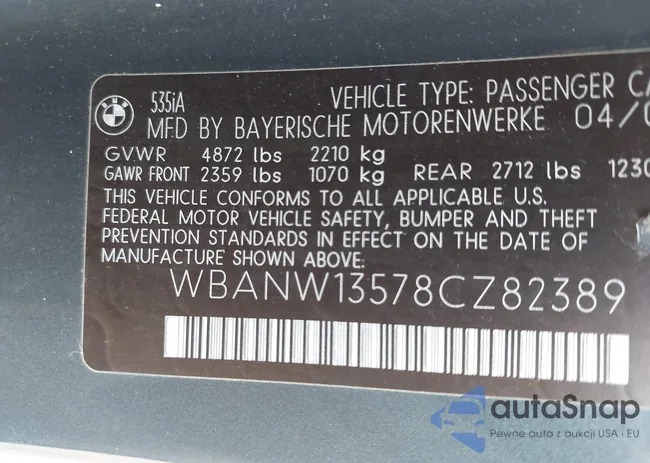 WBANW13578CZ82389: 42265888