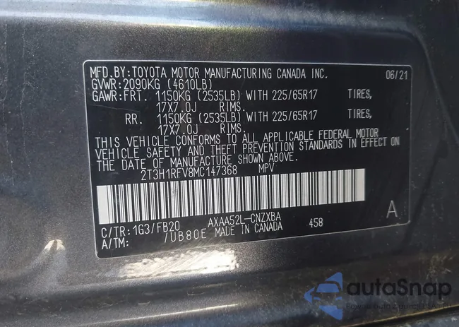 2T3H1RFV8MC147368: 42266032