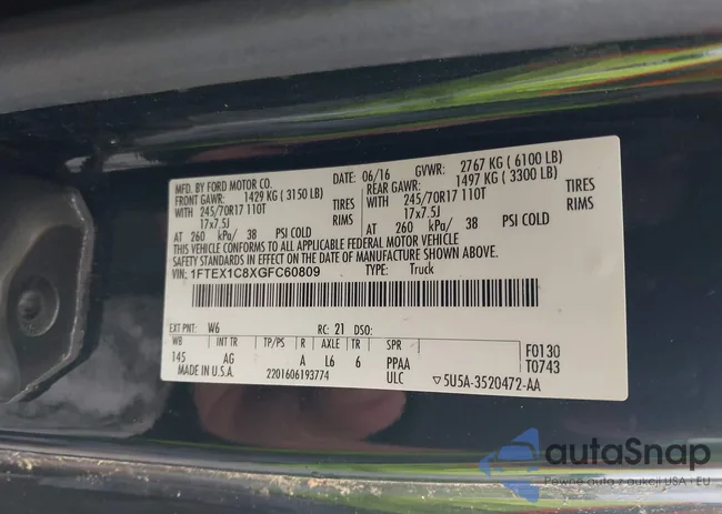 1FTEX1C8XGFC60809: 42266065