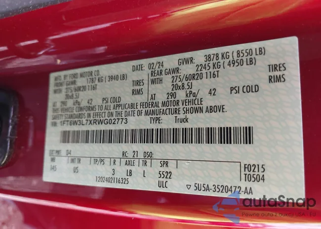 1FT6W3L7XRWG02773: 42266067