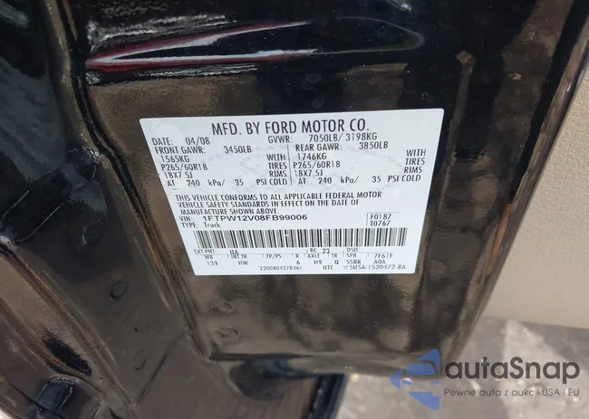 1FTPW12V08FB99006: 42267502