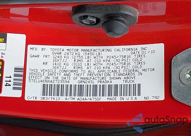 5TELU4ENXAZ723594: 42267505