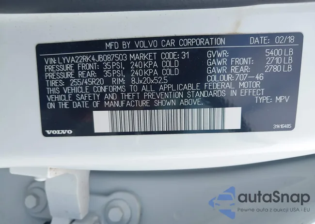 LYVA22RK4JB087503: 42267507