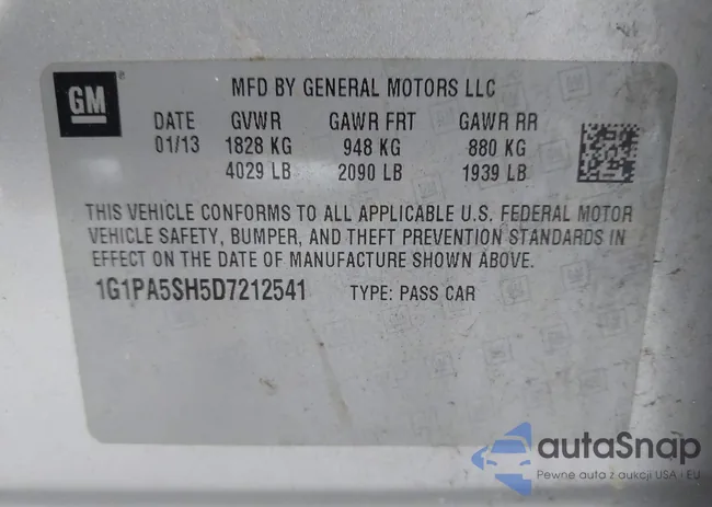 1G1PA5SH5D7212541: 42267527