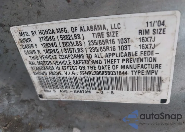 5FNRL38685B031644: 42267739