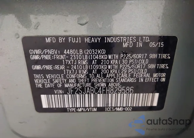 JF2SJABC4FH829586: 42267748