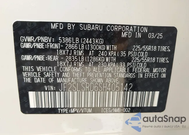 JF2SLSRD6SH405142: 42267829