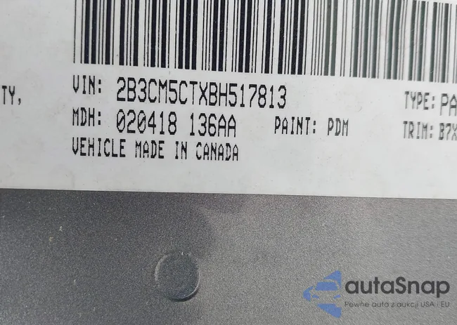 2B3CM5CTXBH517813: 42267120