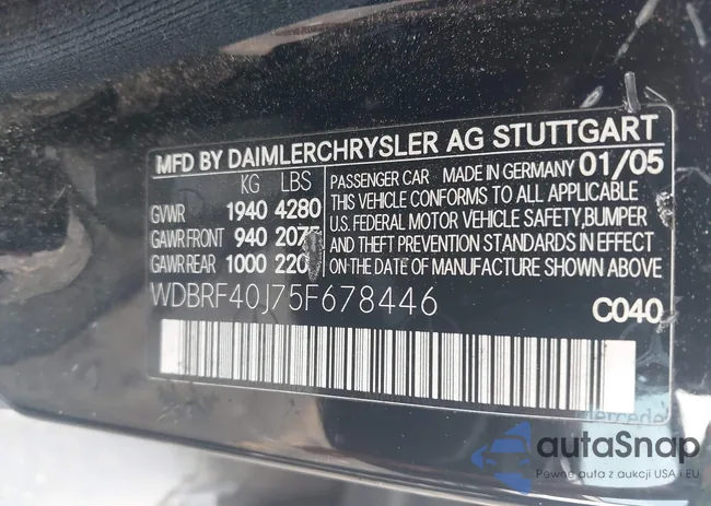 WDBRF40J75F678446: 42268326