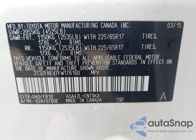 2T3ZFREV7FW176160: 42268357