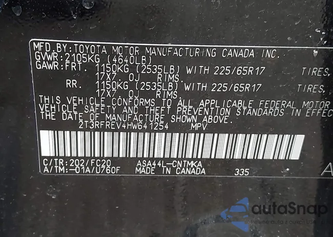 2T3RFREV4HW641254: 42268461