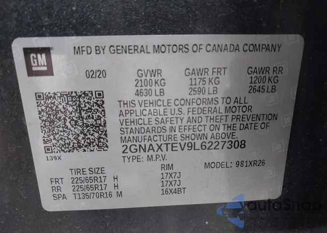 2GNAXTEV9L6227308: 42268708