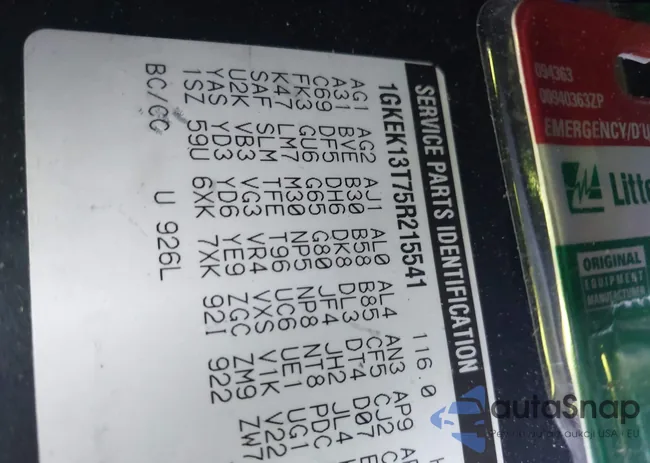 1GKEK13T75R215541: 42267981