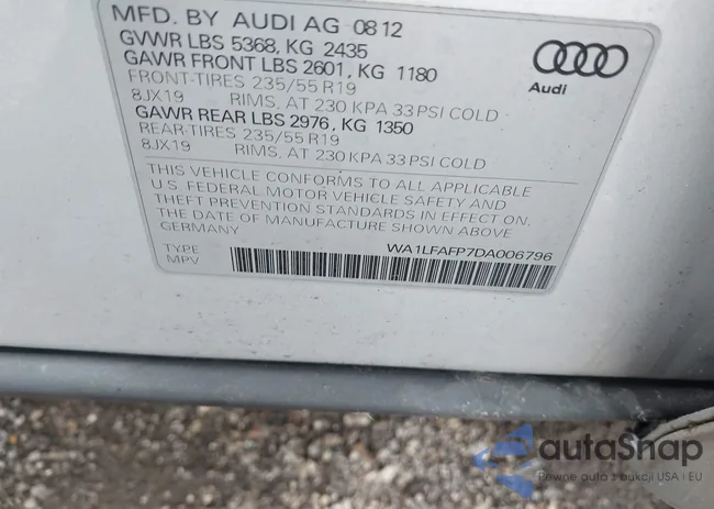 WA1LFAFP7DA006796: 42267988