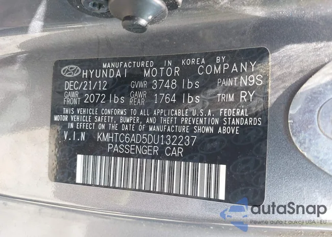 KMHTC6AD5DU132237: 42268005