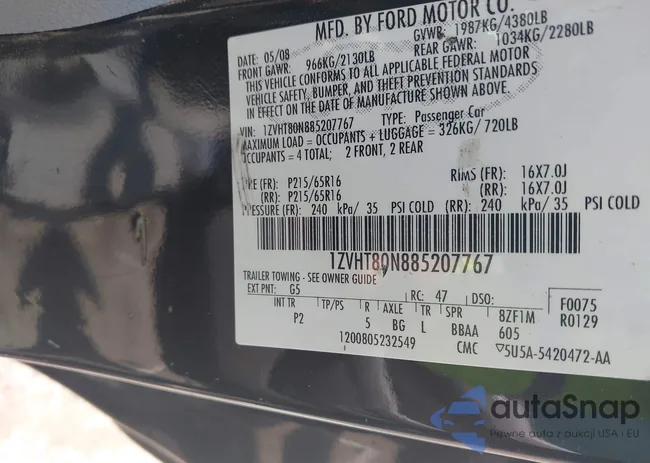 1ZVHT80N885207767: 42268013